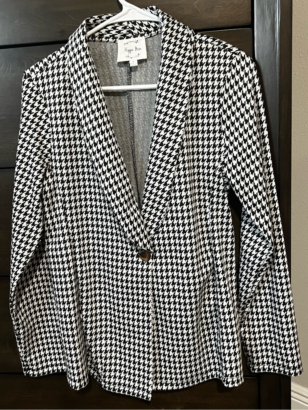 New Hippie Rose Houndstooth Blazer Medium